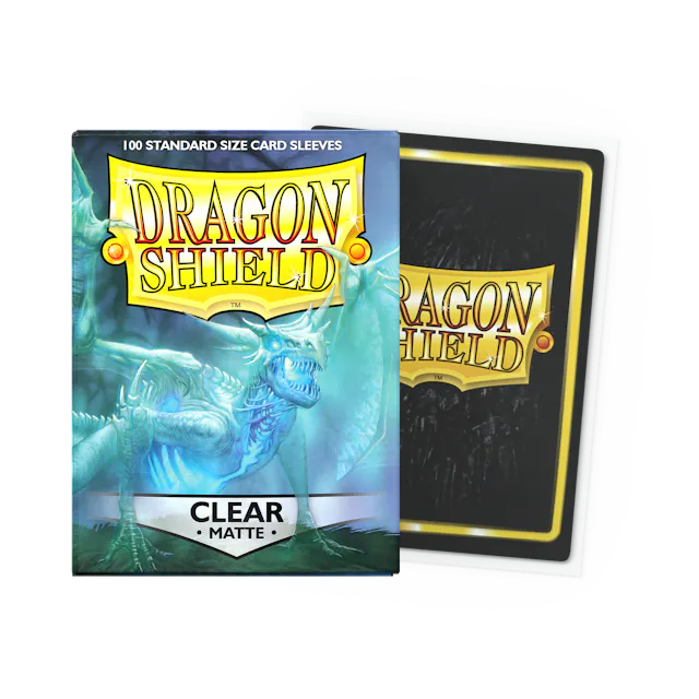 Dragon Shield Standard Size Matte Sleeves - Clear - 100 Count - Deck Out Gaming