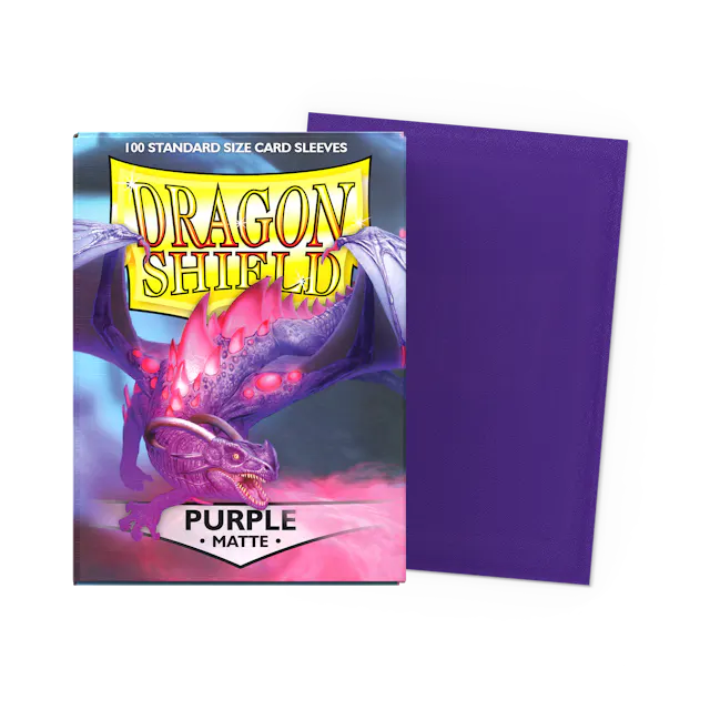 Dragon Shield Standard Size Matte Sleeves - Purple - 100 Count - Deck Out Gaming