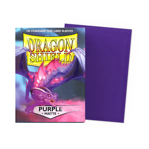Dragon Shield Standard Size Matte Sleeves - Purple - 100 Count - Deck Out Gaming