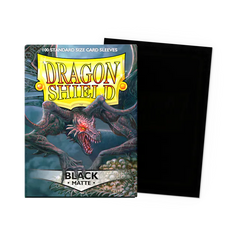 Dragon Shield Standard Size Matte Sleeves - Black - 100 Count - Deck Out Gaming