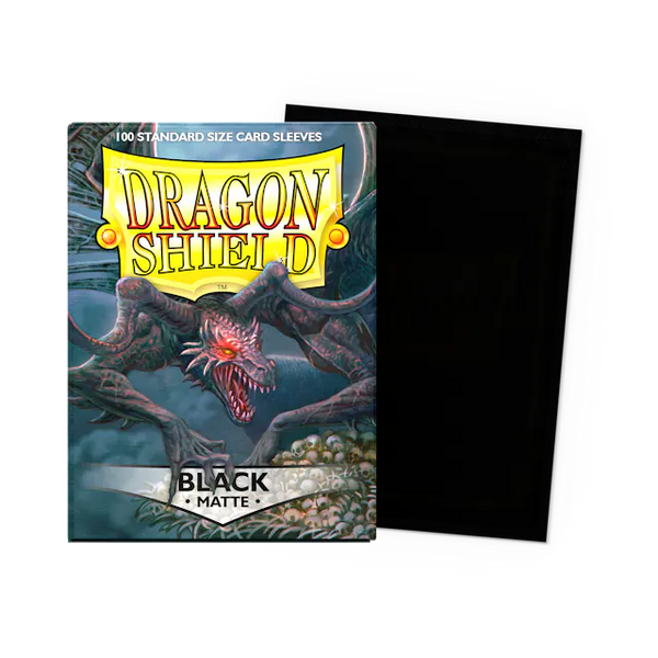 Dragon Shield Standard Size Matte Sleeves - Black - 100 Count - Deck Out Gaming