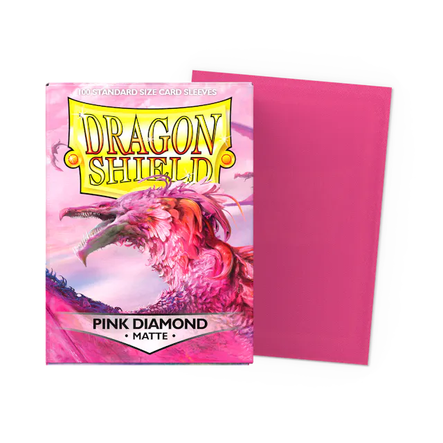 Dragon Shield Standard Size Matte Sleeves - Pink Diamond - 100 Count - Deck Out Gaming