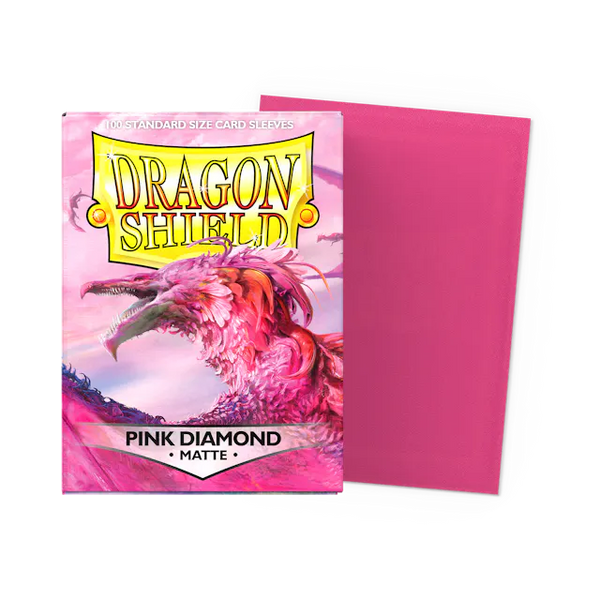 Dragon Shield Standard Size Matte Sleeves - Pink Diamond - 100 Count - Deck Out Gaming