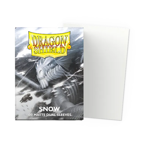 Dragon Shield Standard Size Dual Matte Sleeves - Snow - 100 Count - Deck Out Gaming