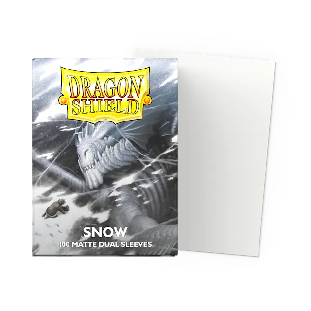 Dragon Shield Standard Size Dual Matte Sleeves - Snow - 100 Count - Deck Out Gaming