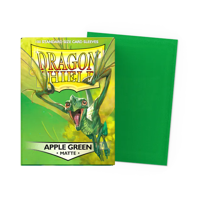 Dragon Shield Standard Size Matte Sleeves - Apple Green - 100 Count - Deck Out Gaming