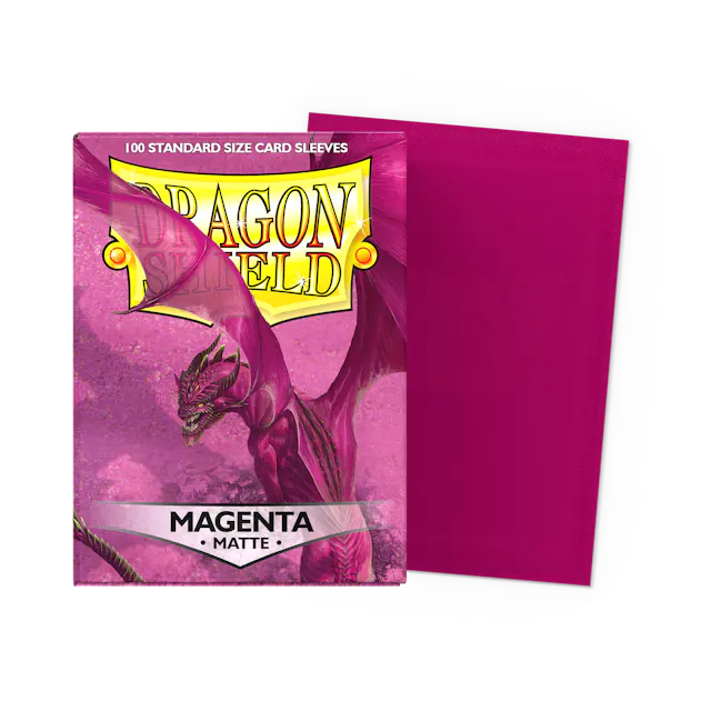 Dragon Shield Standard Size Matte Sleeves - Magenta - 100 Count - Deck Out Gaming