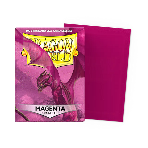 Dragon Shield Standard Size Matte Sleeves - Magenta - 100 Count - Deck Out Gaming