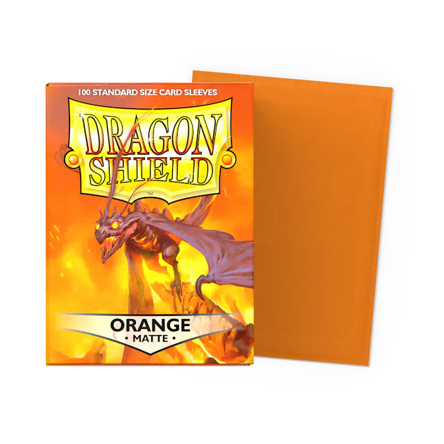 Dragon Shield Standard Size Matte Sleeves - Orange - 100 Count - Deck Out Gaming