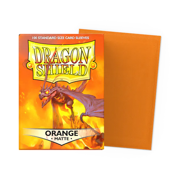 Dragon Shield Standard Size Matte Sleeves - Orange - 100 Count - Deck Out Gaming
