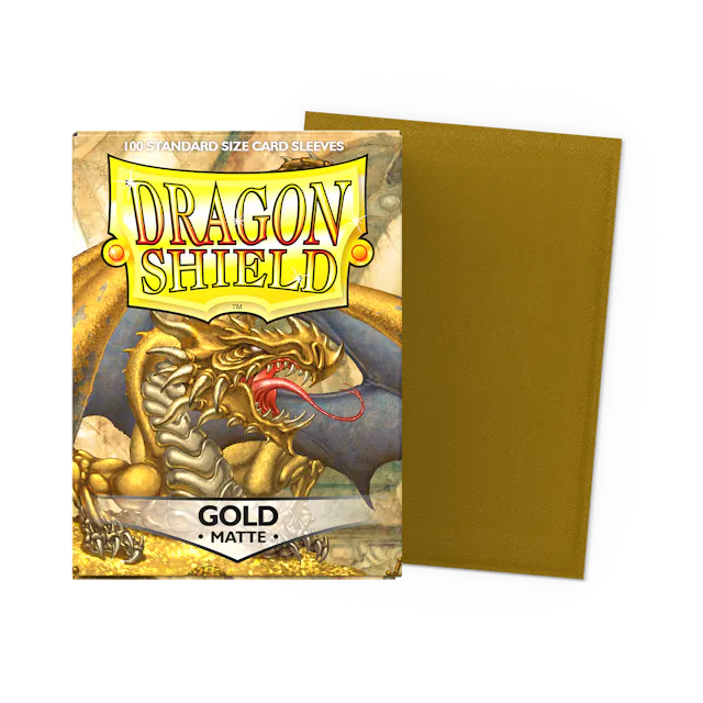 Dragon Shield Standard Size Matte Sleeves - Gold - 100 Count