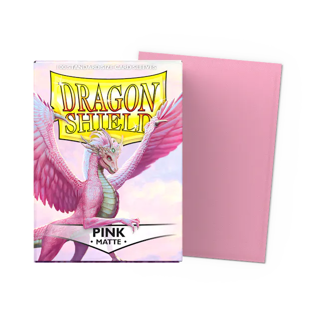 Dragon Shield Standard Size Matte Sleeves - Pink - 100 Count - Deck Out Gaming