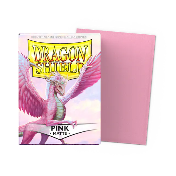 Dragon Shield Standard Size Matte Sleeves - Pink - 100 Count - Deck Out Gaming