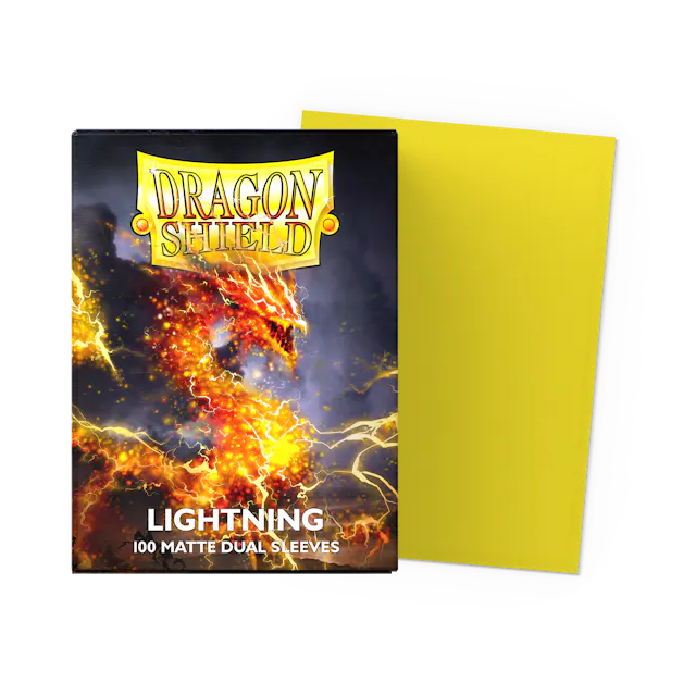 Dragon Shield Standard Size Dual Matte Sleeves - Lightning - 100 Count - Deck Out Gaming