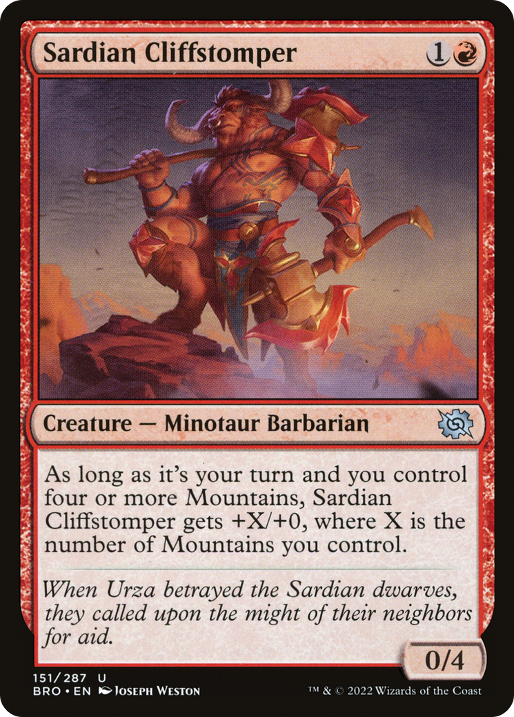 Sardian Cliffstomper (151) [The Brothers' War] - Deck Out Gaming