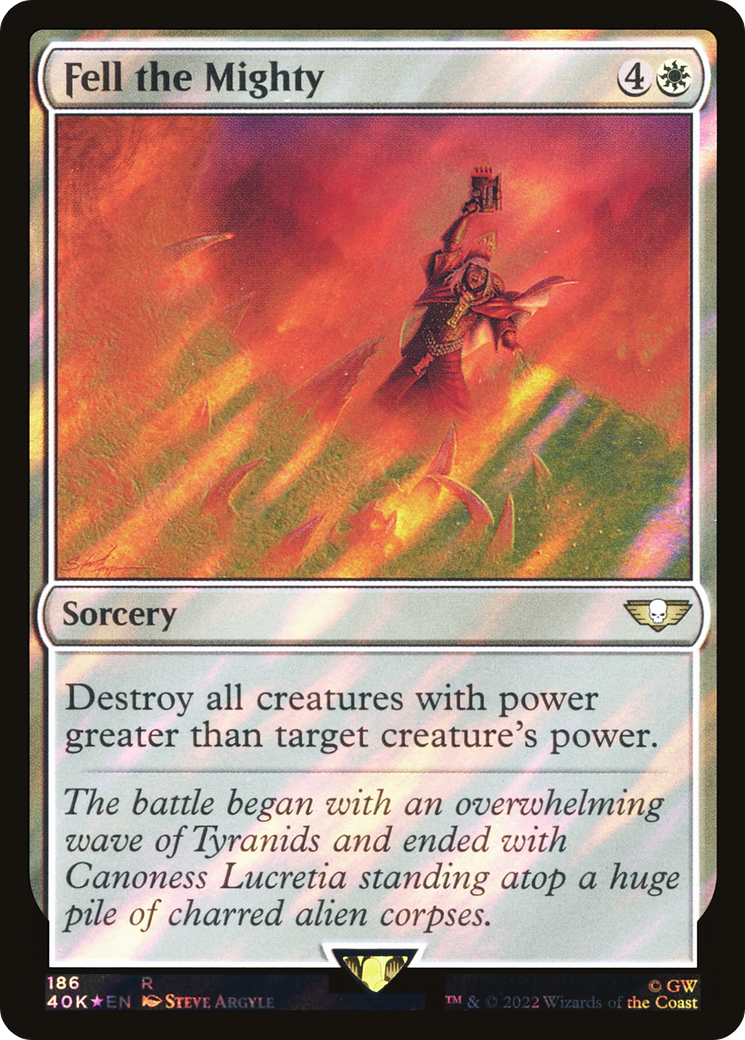 Fell the Mighty (Surge Foil) (186) [Warhammer 40,000 Commander] foil - Deck Out Gaming