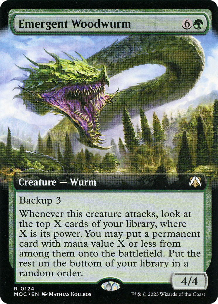 Emergent Woodwurm (Extended Art) (124) [March of the Machine Commander] foil - Deck Out Gaming