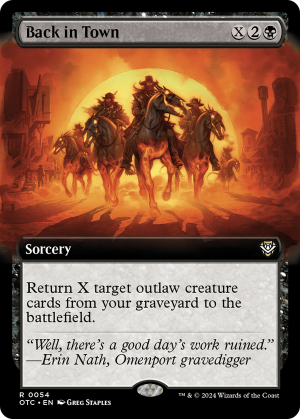 Back in Town (Extended Art) (54) [Outlaws of Thunder Junction Commander] - Deck Out Gaming