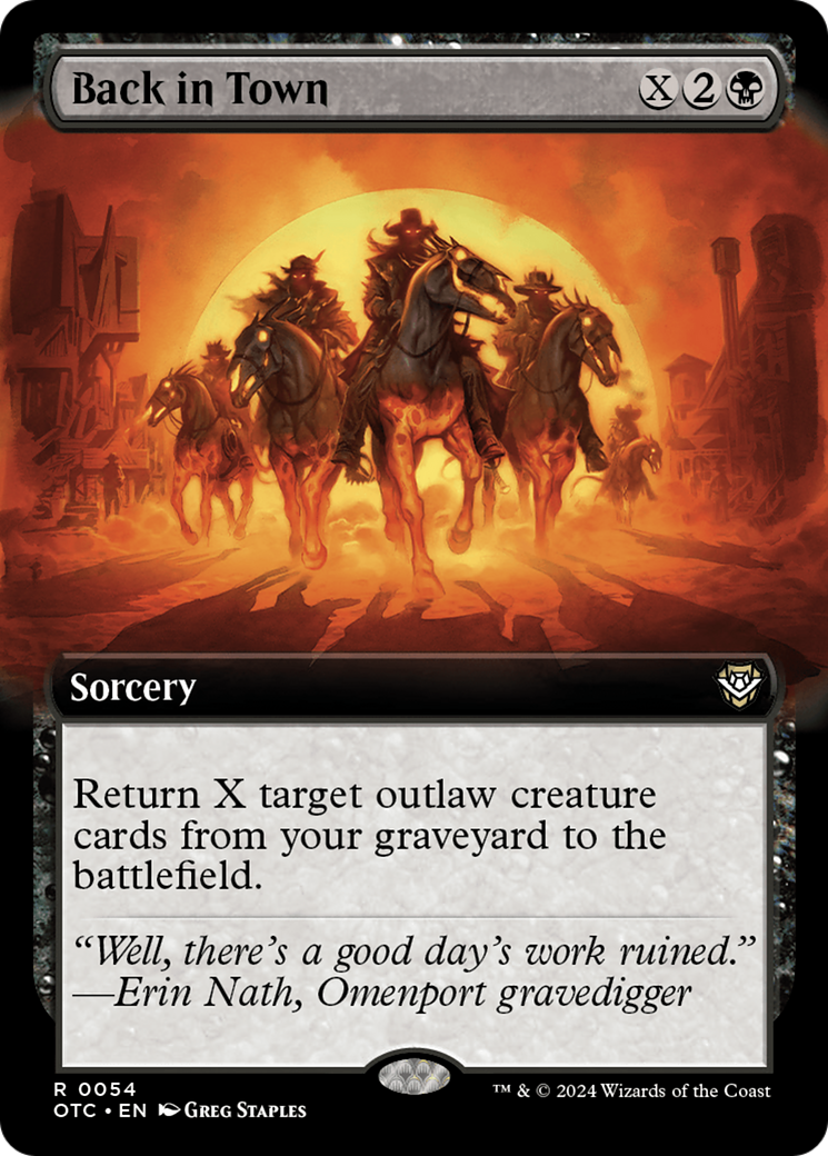 Back in Town (Extended Art) (54) [Outlaws of Thunder Junction Commander] - Deck Out Gaming