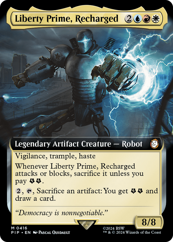 Liberty Prime, Recharged (Extended Art) (416) [Fallout] foil - Deck Out Gaming
