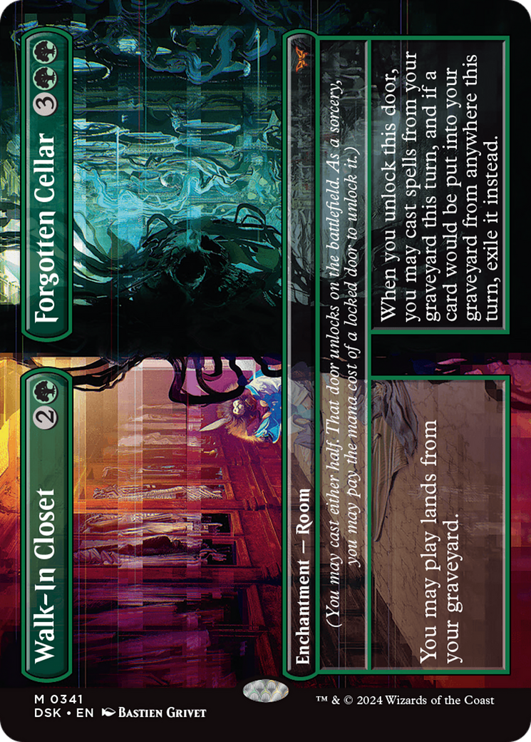 Walk-In Closet // Forgotten Cellar (Borderless) (341) [Duskmourn: House of Horror] foil - Deck Out Gaming