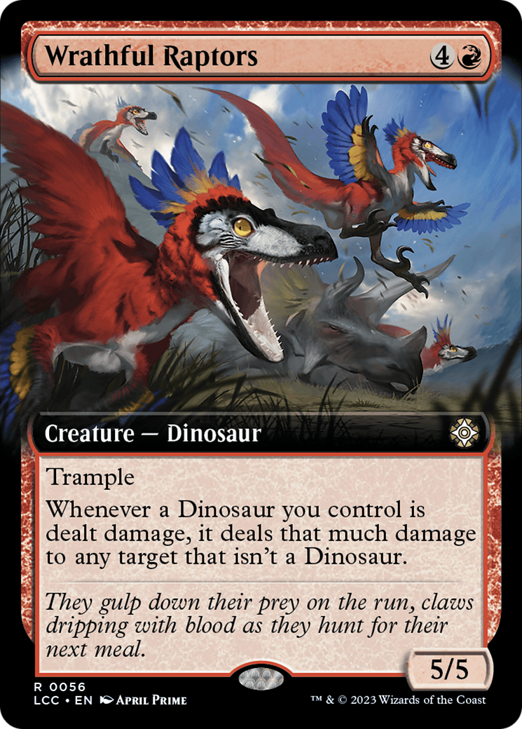 Wrathful Raptors (Extended Art) (56) [The Lost Caverns of Ixalan Commander] - Deck Out Gaming