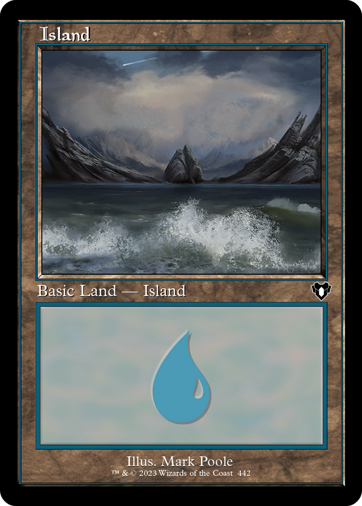 Island (442) (Retro Frame) (442) [Commander Masters] foil - Deck Out Gaming