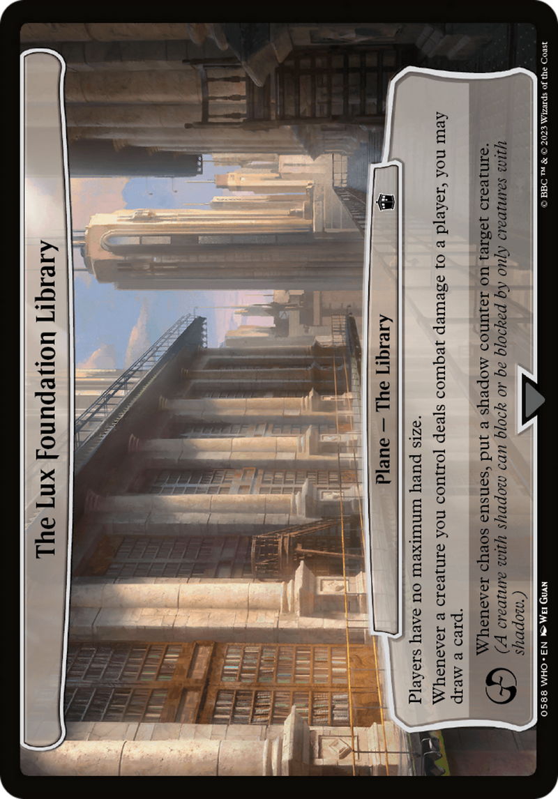 The Lux Foundation Library (588) [Doctor Who] - Deck Out Gaming