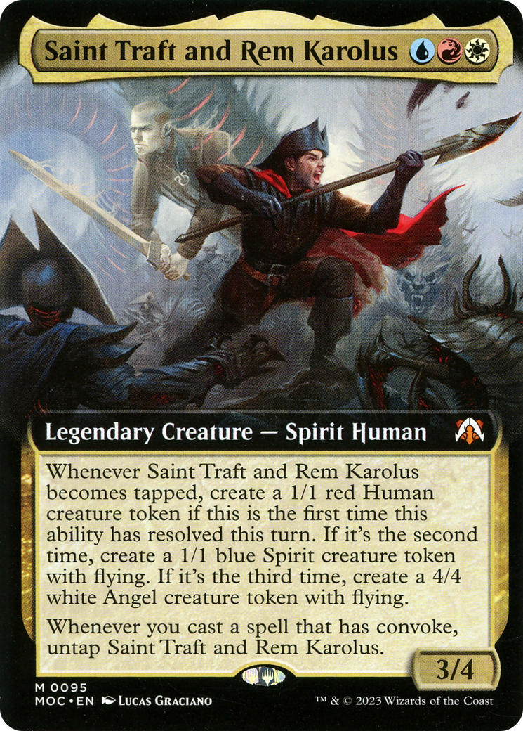 Saint Traft and Rem Karolus (Extended Art) (95) [March of the Machine Commander] foil - Deck Out Gaming