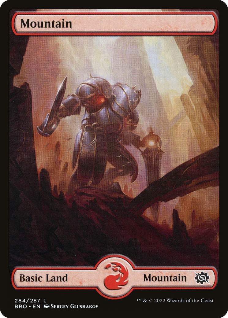 Mountain (284) - Full Art (284) [The Brothers' War] foil - Deck Out Gaming