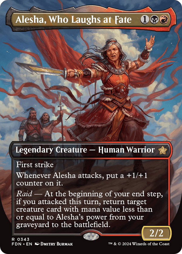 Alesha, Who Laughs at Fate (Borderless) (343) [Foundations] - Deck Out Gaming