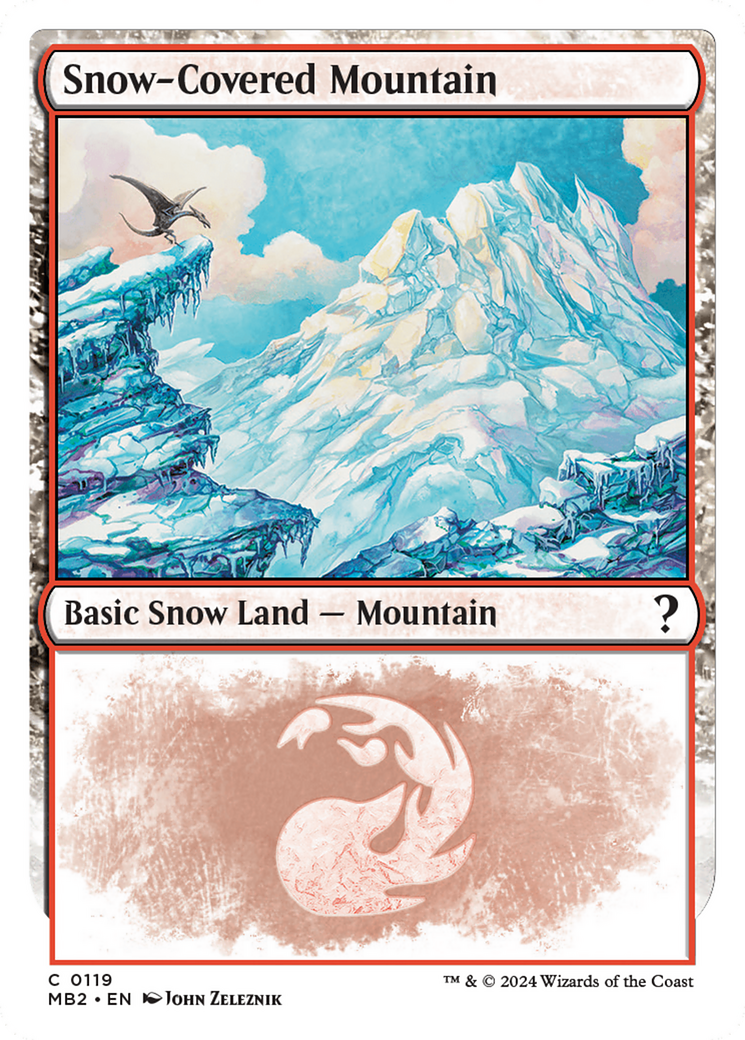 Snow-Covered Mountain (White Border) (119) [Mystery Booster 2] - Deck Out Gaming