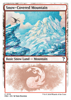 Snow-Covered Mountain (White Border) (119) [Mystery Booster 2] - Deck Out Gaming