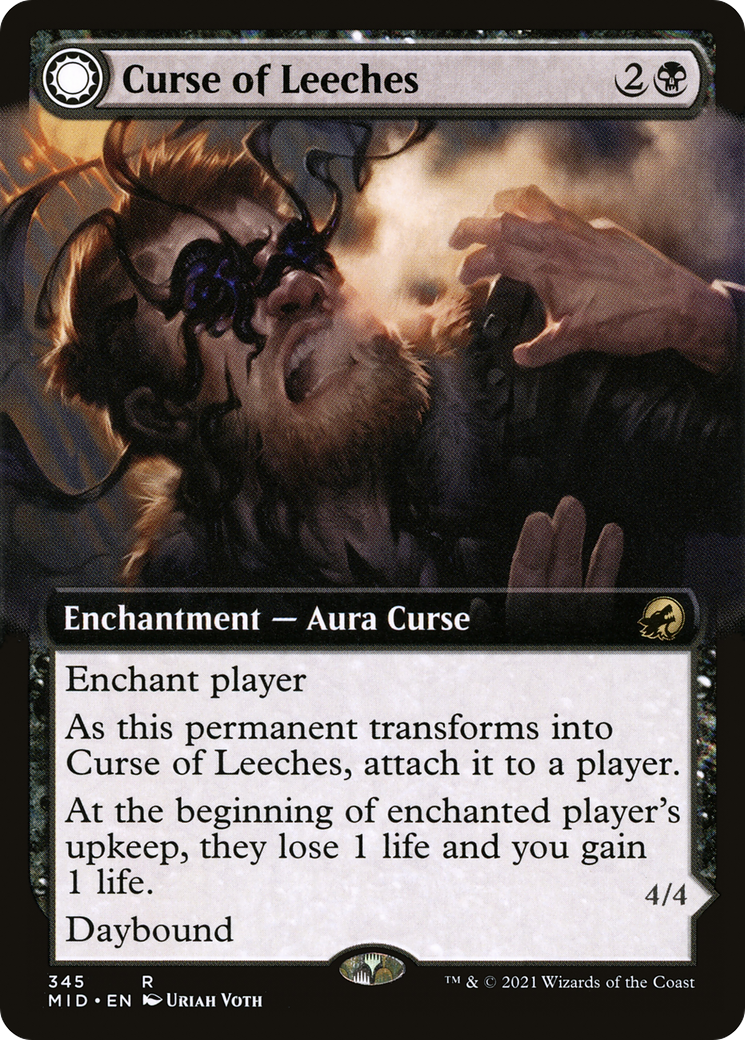 Curse of Leeches // Leeching Lurker (345) [Innistrad: Midnight Hunt] foil - Deck Out Gaming
