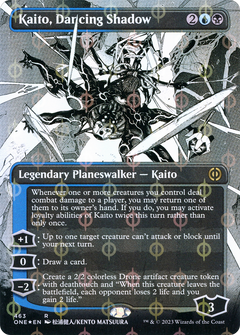 Kaito, Dancing Shadow (Borderless) (Step-and-Compleat Foil) (463) [Phyrexia: All Will Be One] foil - Deck Out Gaming