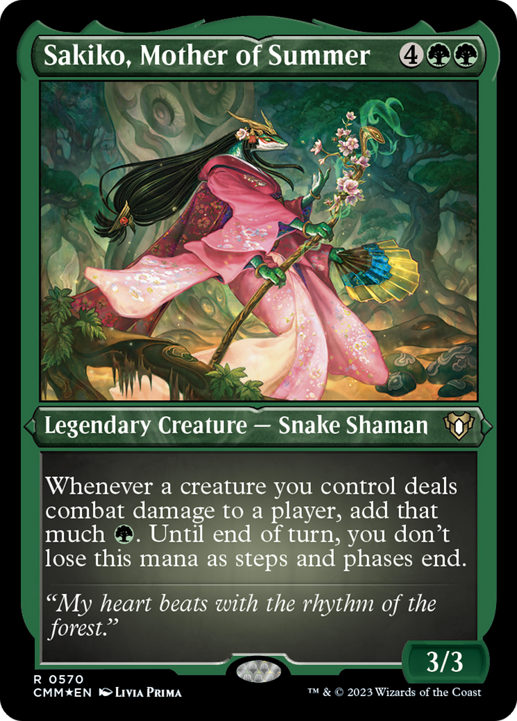Sakiko, Mother of Summer (570) [Commander Masters] etched - Deck Out Gaming