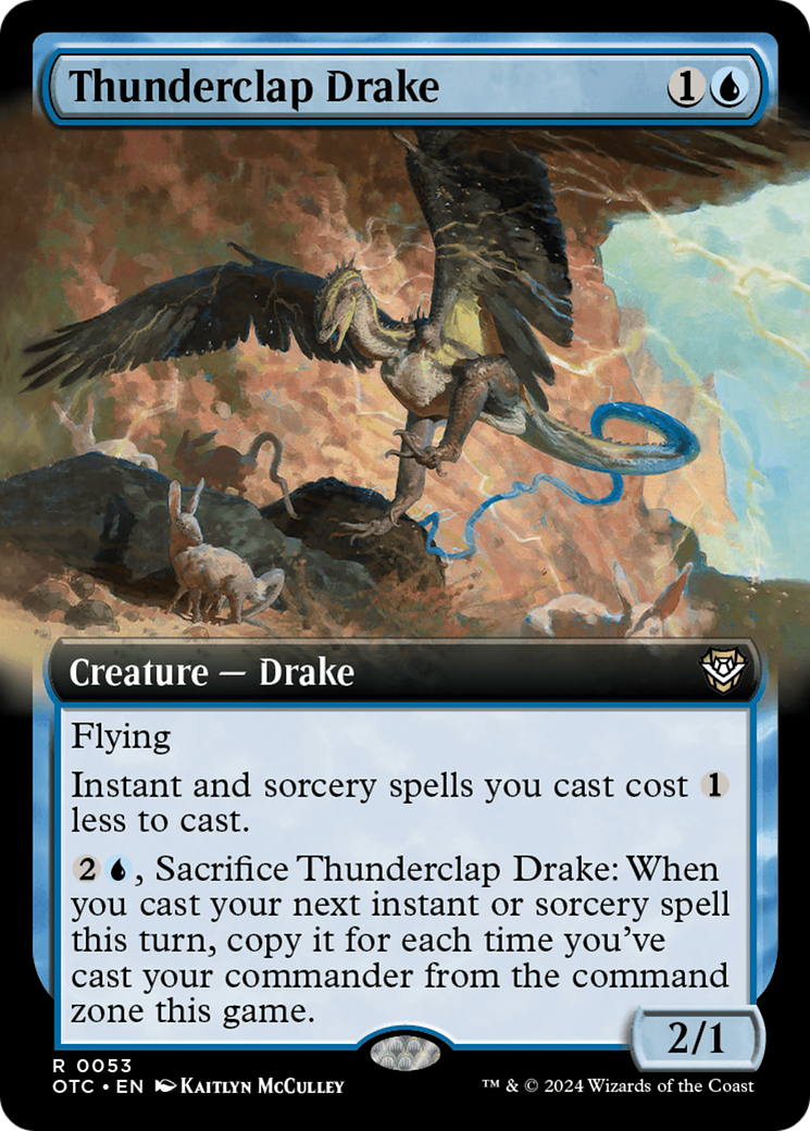 Thunderclap Drake (Extended Art) (53) [Outlaws of Thunder Junction Commander] - Deck Out Gaming