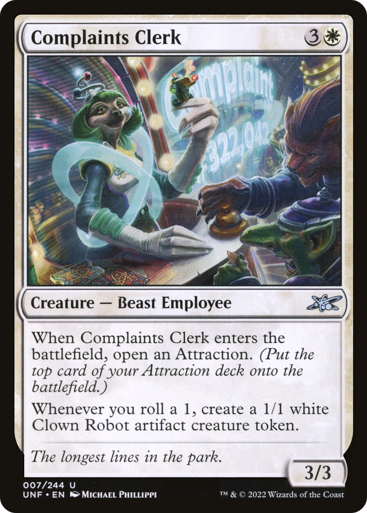Complaints Clerk (7) [Unfinity] - Deck Out Gaming