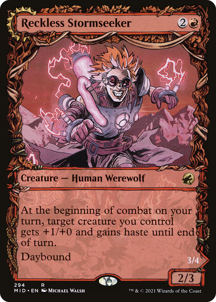 Reckless Stormseeker // Storm-Charged Slasher (294) [Innistrad: Midnight Hunt] foil - Deck Out Gaming