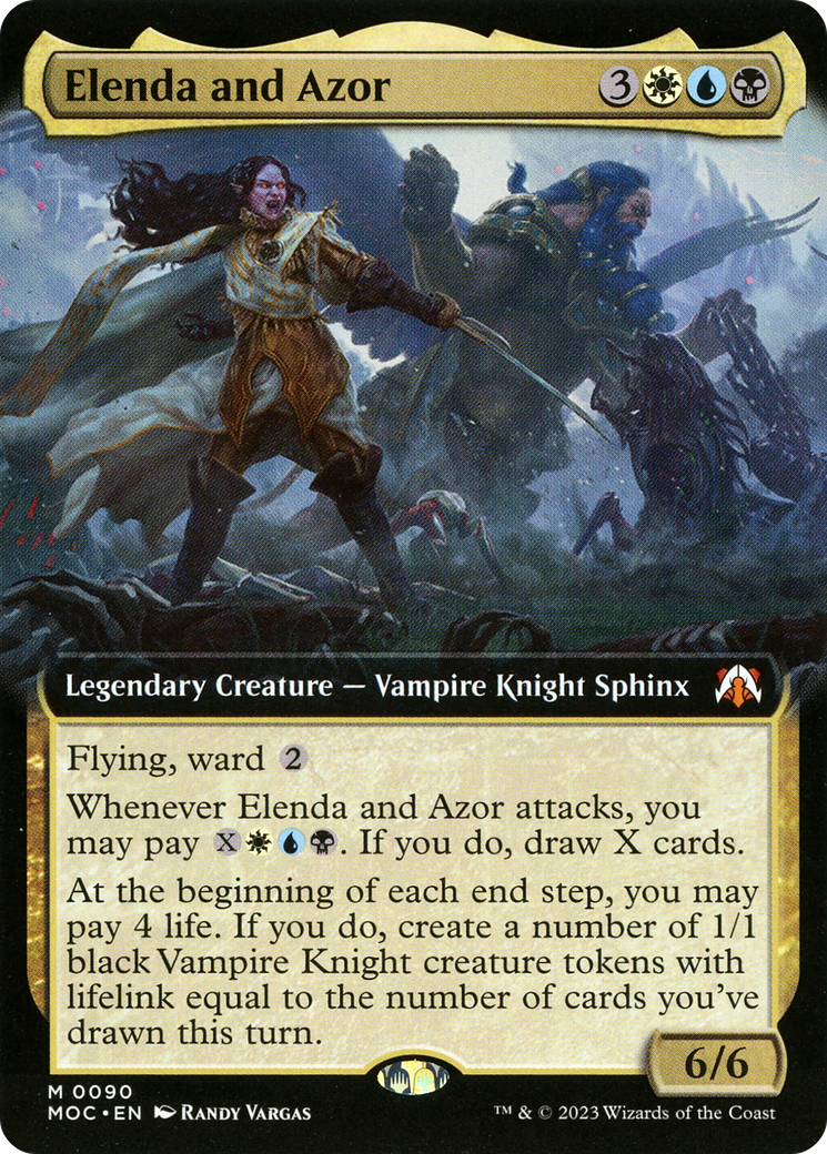 Elenda and Azor (Extended Art) (90) [March of the Machine Commander] foil - Deck Out Gaming