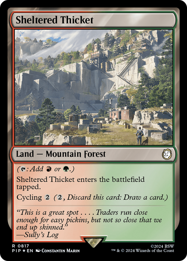 Sheltered Thicket (Surge Foil) (817) [Fallout] foil - Deck Out Gaming