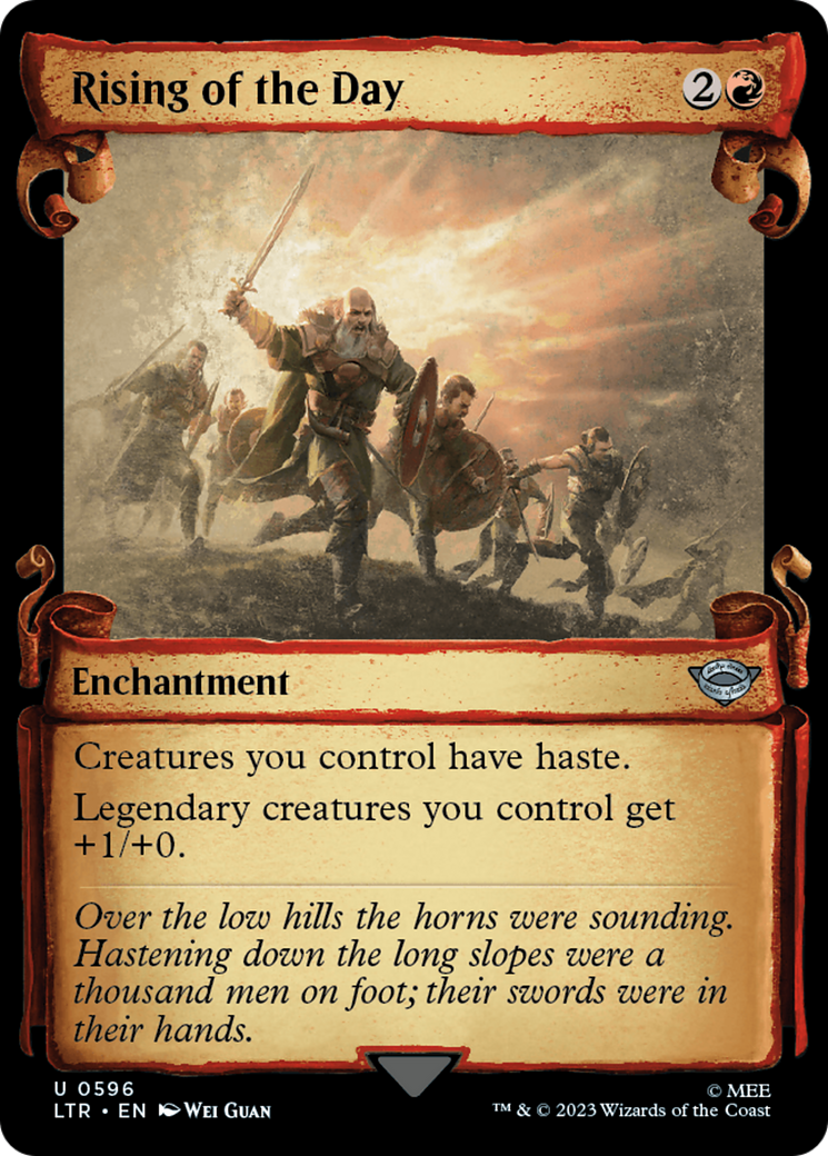 Rising of the Day (Showcase Scrolls) (596) [The Lord of the Rings: Tales of Middle-earth] foil - Deck Out Gaming