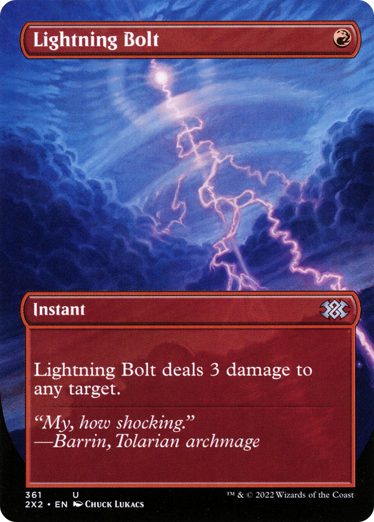 Lightning Bolt (Borderless) (361) [Double Masters 2022] - Deck Out Gaming