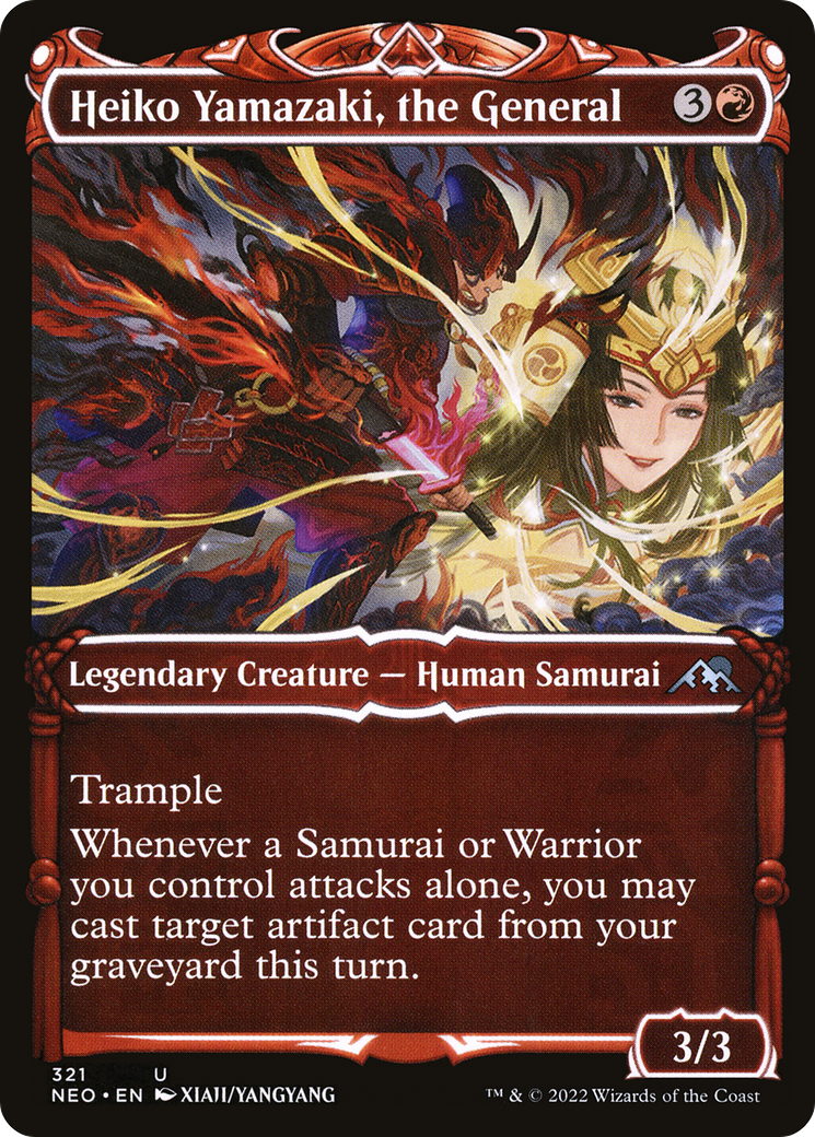 Heiko Yamazaki, the General (Showcase) (321) [Kamigawa: Neon Dynasty] foil - Deck Out Gaming