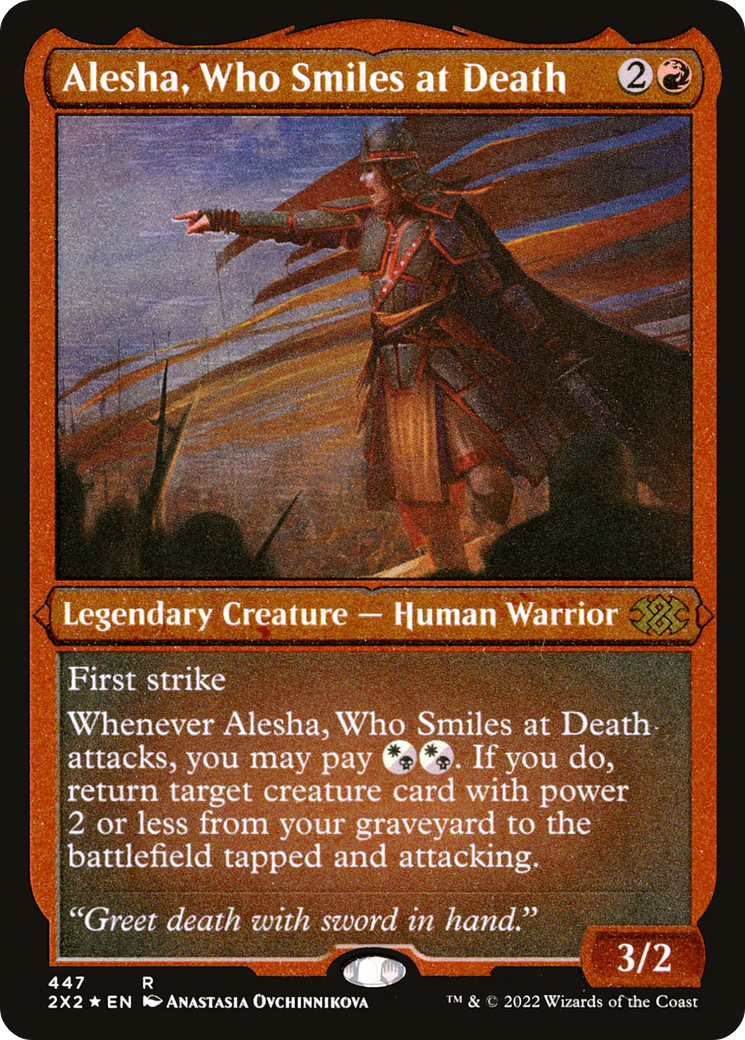 Alesha, Who Smiles at Death (Foil Etched) (447) [Double Masters 2022] foil - Deck Out Gaming