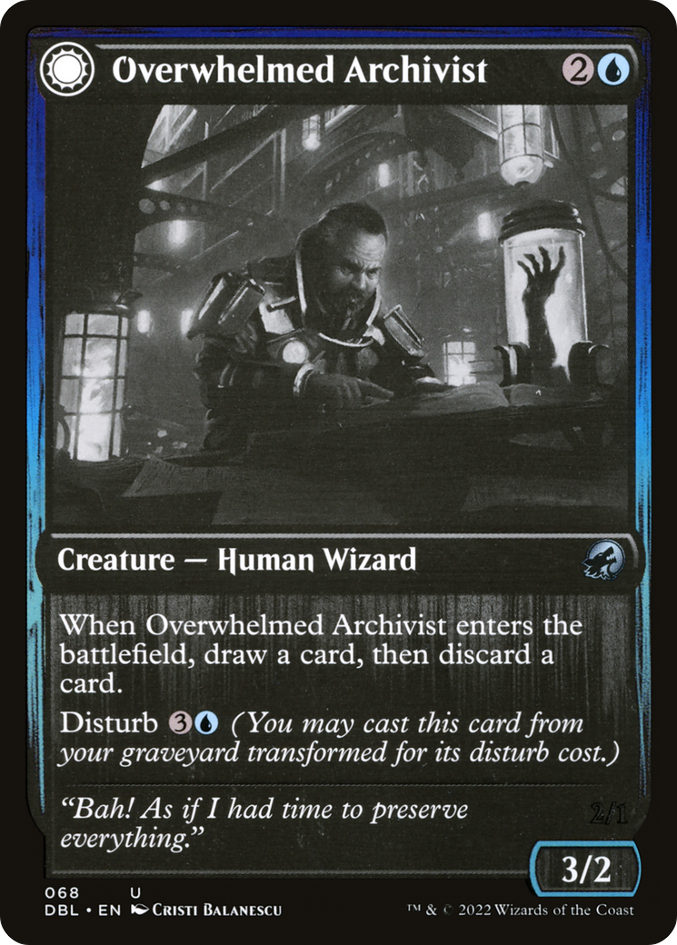 Overwhelmed Archivist (68) [Innistrad: Double Feature] foil - Deck Out Gaming