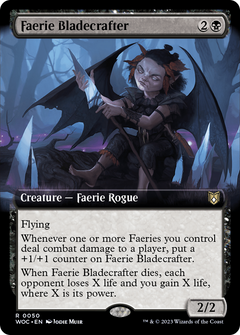 Faerie Bladecrafter (Extended Art) (50) [Wilds of Eldraine Commander] - Deck Out Gaming