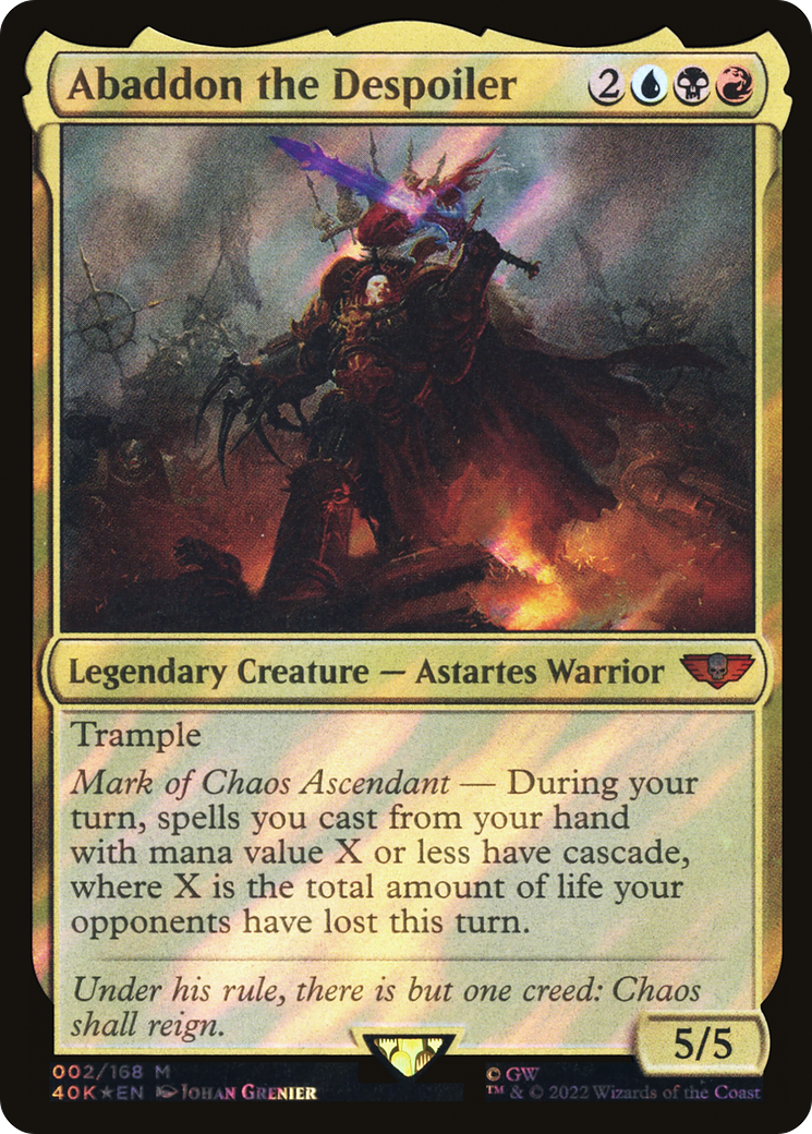 Abaddon the Despoiler (Surge Foil) (2) [Warhammer 40,000 Commander] foil - Deck Out Gaming