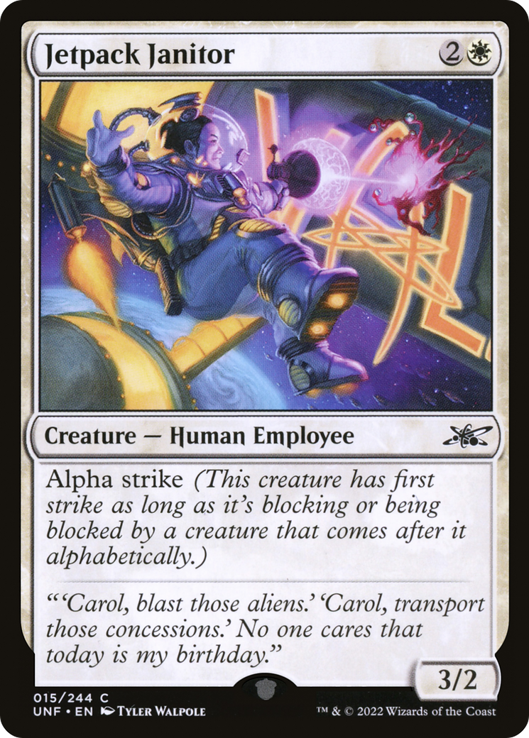 Jetpack Janitor (15) [Unfinity] foil - Deck Out Gaming