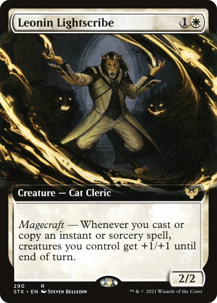Leonin Lightscribe (Extended Art) (290) [Strixhaven: School of Mages] foil - Deck Out Gaming